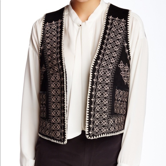 Anthro Gypsy 05 Embroidered Shearling Vest NWT - Picture 4 of 8